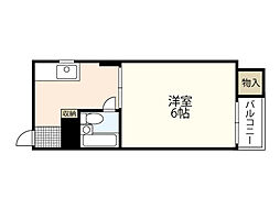 コーポラス寺町 ワンルームの間取図画像