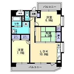 ヴィラフェリーチェ 3LDKの間取図画像