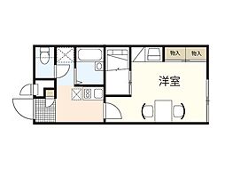 レオパレスフィオーレ 1Kの間取図画像