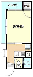 No.5コーポ88 1Kの間取図画像