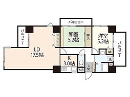 シャルマン千田町 2LDKの間取図画像
