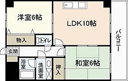 レジャンデール1 2LDKの間取図画像