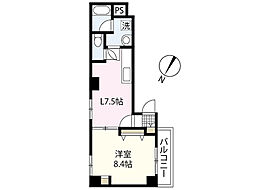 グラディール堺町 1LDKの間取図画像