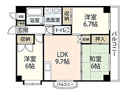 プレリュード海田 2LDKの間取図画像