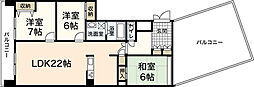 パラッツォ福本 3LDKの間取図画像