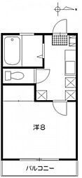 コーポやすくに 1Kの間取図画像