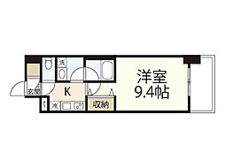 ロータス二葉の里 1Kの間取図画像