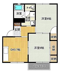 ベルメゾンイシダ 2DKの間取図画像