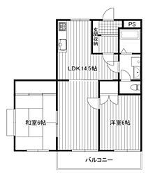 キムラコーポ敬春 3DKの間取図画像