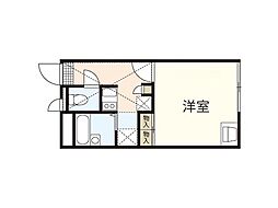 レオパレスクエスト ワンルームの間取図画像
