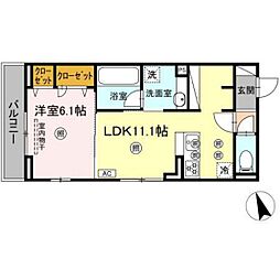 東洋レジデンス ノワール 1LDKの間取図画像