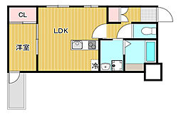 セブンプロート府中町本町 1LDKの間取図画像