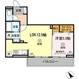 リベラ3 1LDKの間取図画像