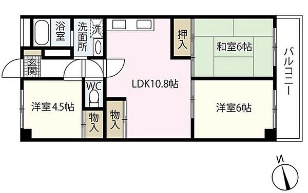 広島県広島市西区南観音6丁目(賃貸マンション3LDK・2階・60.58㎡)の写真 その2