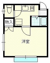 サンフレッチェ 1Kの間取図画像