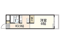 エルハイム庚午B 1Kの間取図画像