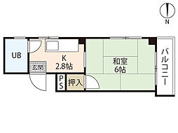 タウニィ城北 ワンルームの間取図画像