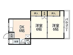高島モータービル 2DKの間取図画像