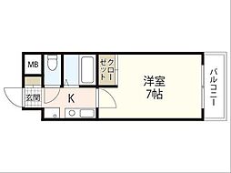 アイビル 1Kの間取図画像