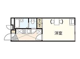 レオパレスメゾン春風 2階1Kの間取り