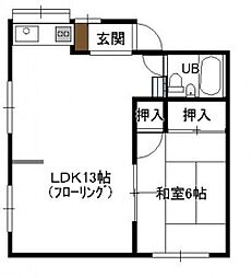 メゾンイノウエ 1LDKの間取図画像