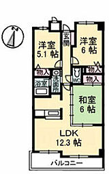 グランドメゾン翠町 3LDKの間取図画像
