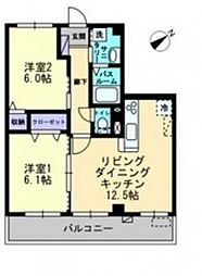 フォブール相田 3階2LDKの間取り