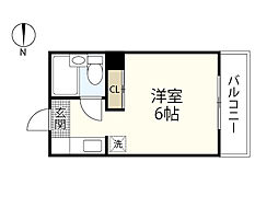 ベルパトリエ己斐中 ワンルームの間取図画像