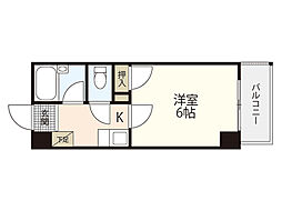 アメニティ21 1Kの間取図画像