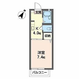 フォーレストヒルズ 1Kの間取図画像