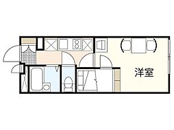 レオパレス東久保 1Kの間取図画像