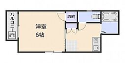 森脇マンション 1Kの間取図画像