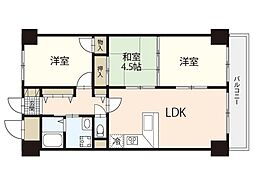 グリーンコート井口 3LDKの間取図画像