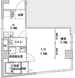 エムテラス住吉町 1LDKの間取図画像