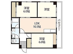 中前ビル 3LDKの間取図画像