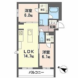 CASA ニックスV 2LDKの間取図画像