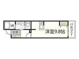 Biotop広瀬 ワンルームの間取図画像