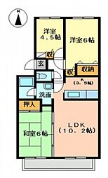 ハイネス楠 3LDKの間取図画像