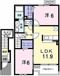 ガーデンハウス・サニー 2LDKの間取図画像