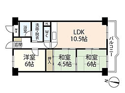 アームズ皆実 3LDKの間取図画像