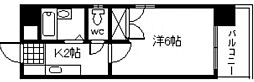 ナカシマビル 1Kの間取図画像