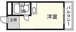 クレシア吉見園 ワンルームの間取図画像