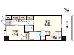Papillon.un 2Kの間取図画像