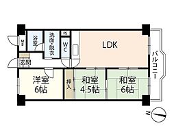 アームズ皆実 3LDKの間取図画像