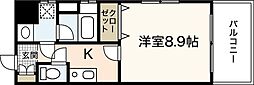 IVYSQUARE寺町 1Kの間取図画像