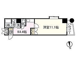 フォルム幟町 1Kの間取図画像