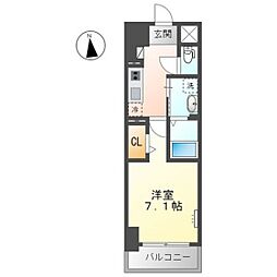 広島市西区中広町1丁目マンション 1Kの間取図画像