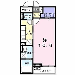 アルモニーメゾン 1Kの間取図画像