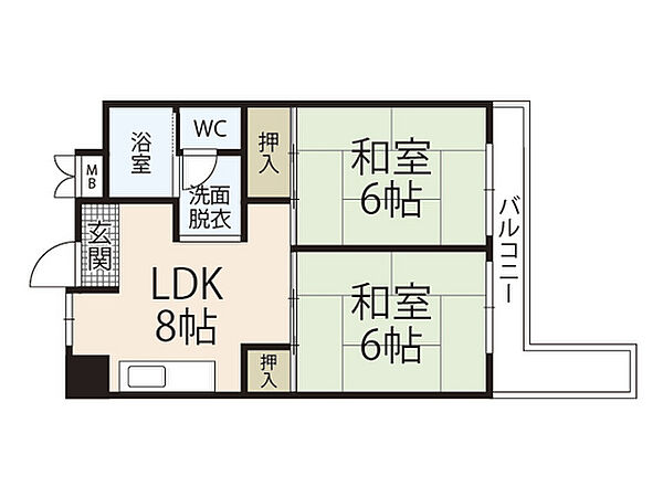 広島県広島市中区舟入町(賃貸マンション2LDK・9階・45.90㎡)の写真 その2