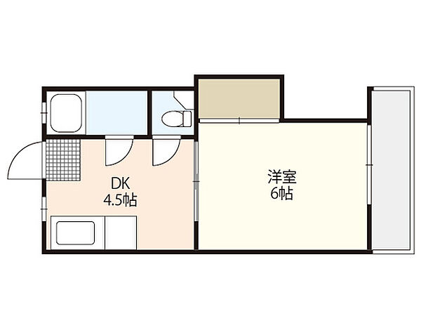 山本ビル ｜広島県広島市西区庚午北3丁目(賃貸マンション1DK・3階・21.18㎡)の写真 その2